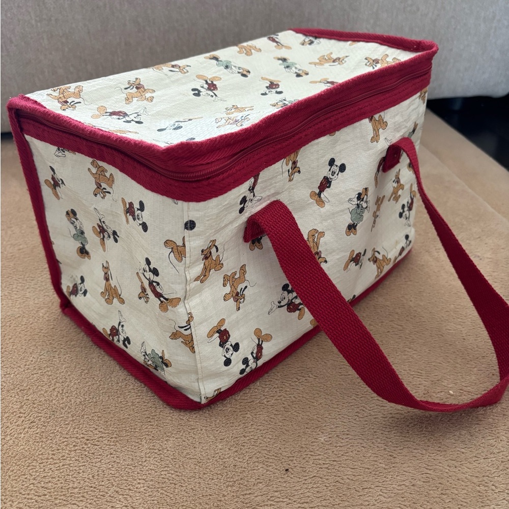 Disney Character Pattern Travel Bag - Red and Cream